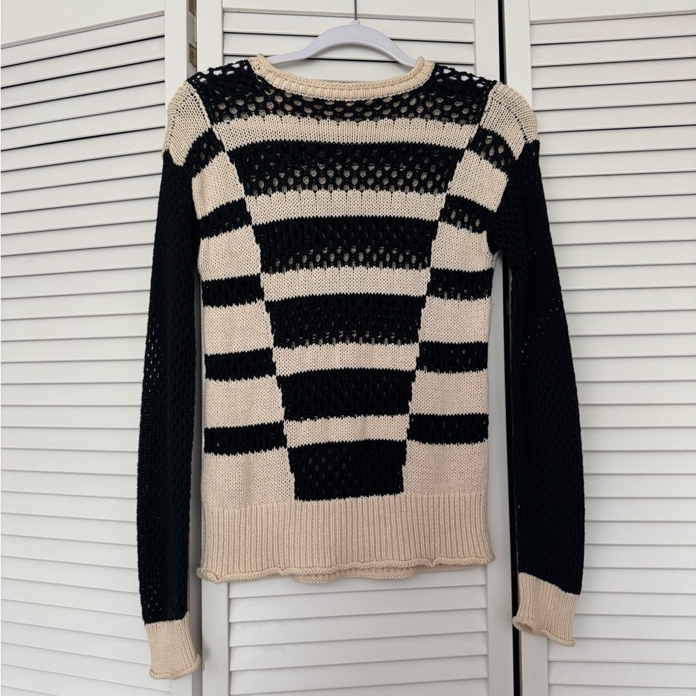 Rebecca Taylor Sz Small Black and White Sweater - Picture 3 of 3